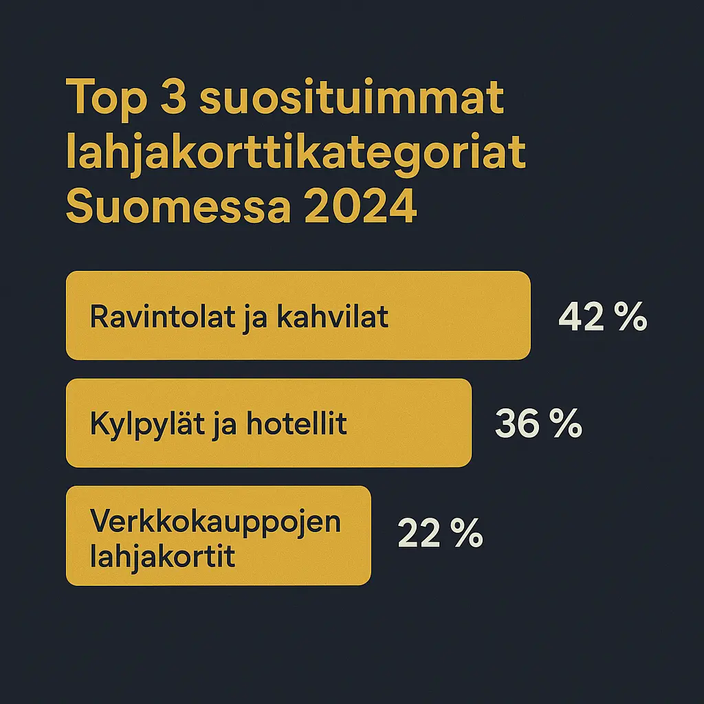 Top 3 suosituimmat lahjakorttikategoriat Suomessa 2025