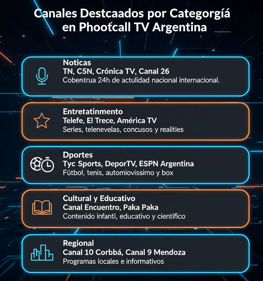 Canales Destacados por Categoría Argentina