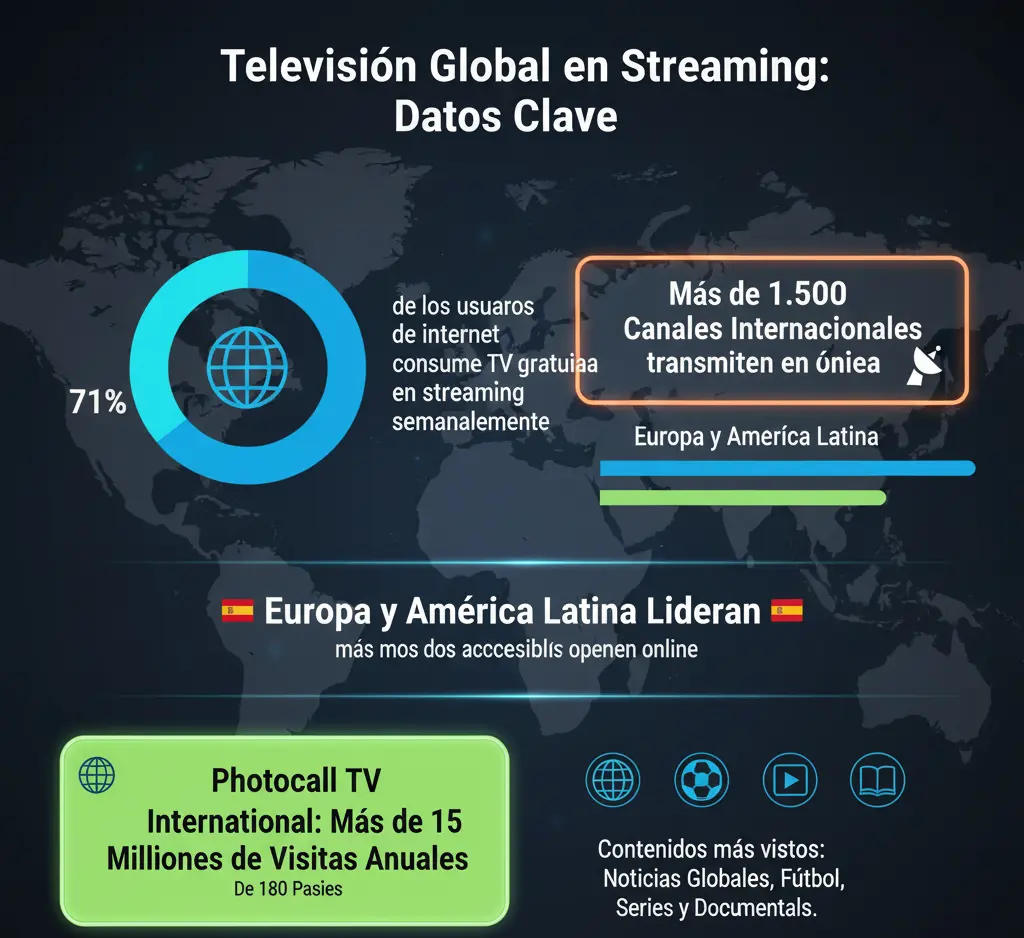 Más de 1.500 canales internacionales transmiten actualmente en línea.