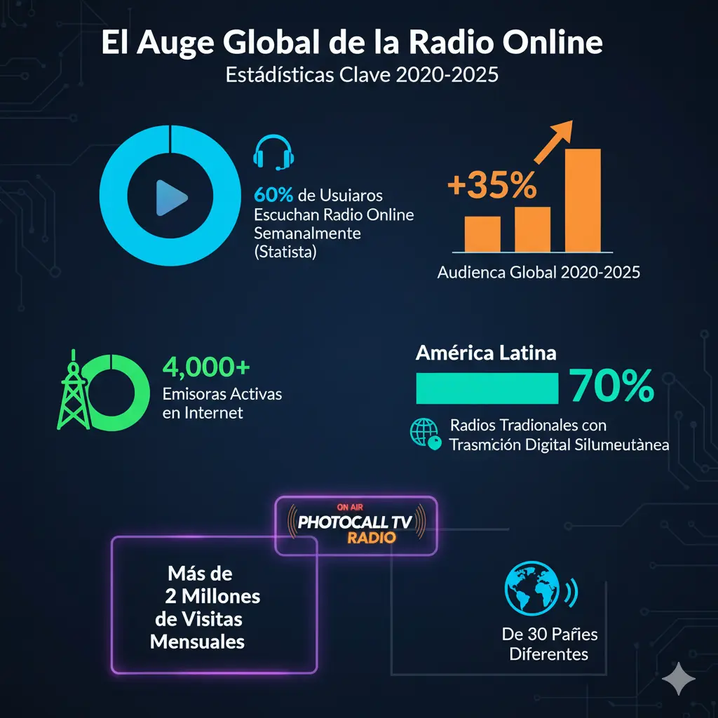 usuarios de internet escuchan radio online